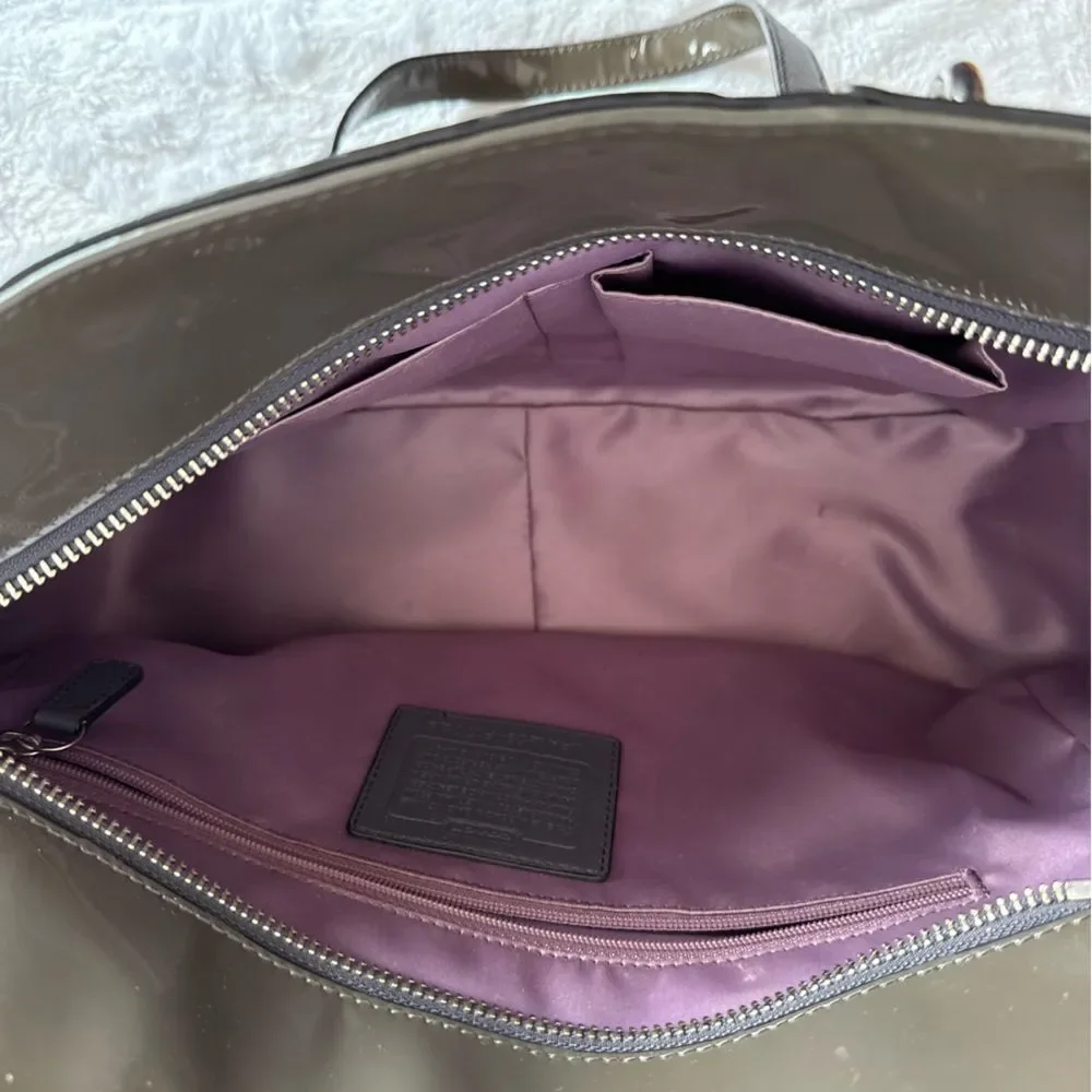 Coach Signature C Embossed Patent Leather Tote